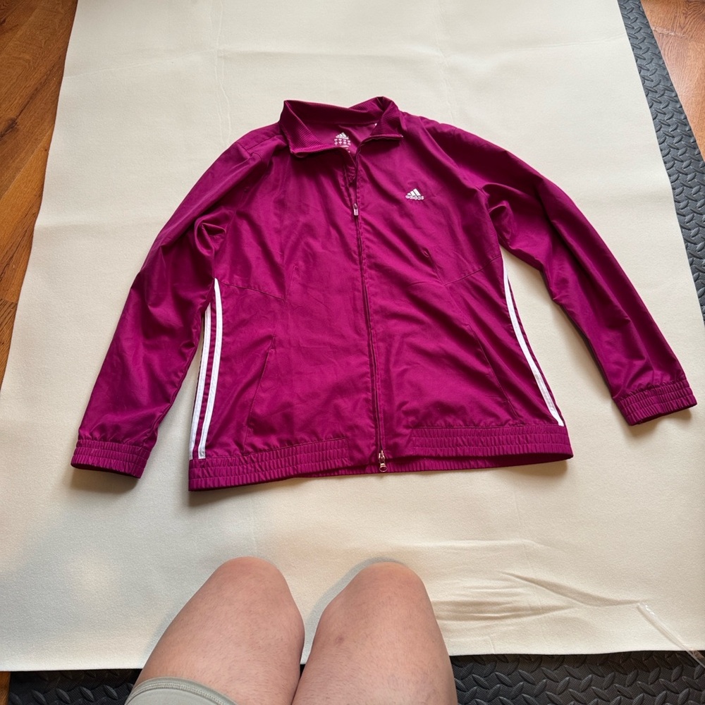 Adidas Kids Burgundy Jacket with White Accents